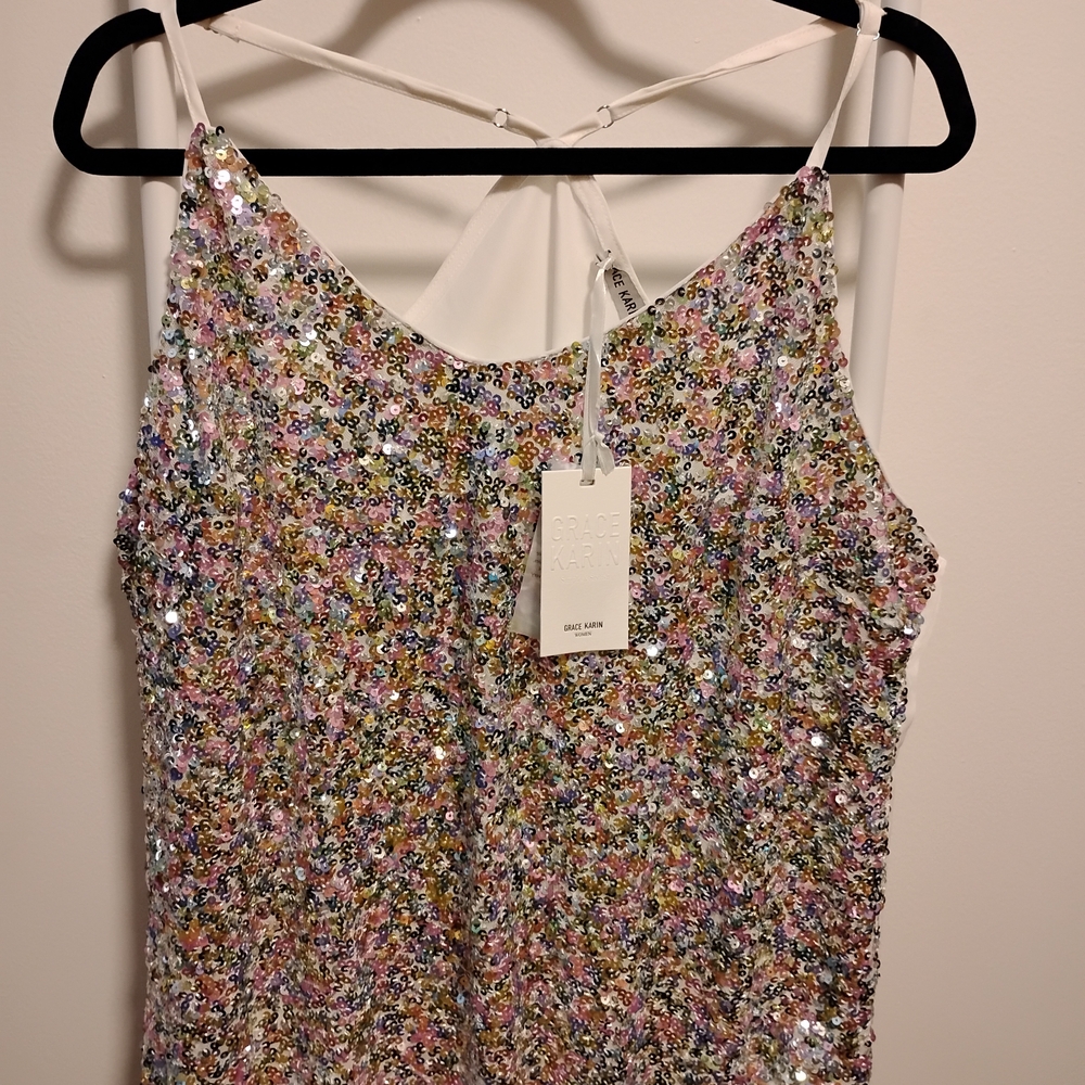 Sequin Embellished Multicolor Women's Top